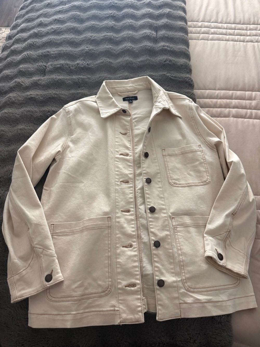Well Worn Cream Canvas Chore Jacket